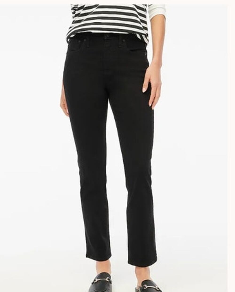 NWT J. Crew Essential Straight Jean In All-Day Stretch Black 26